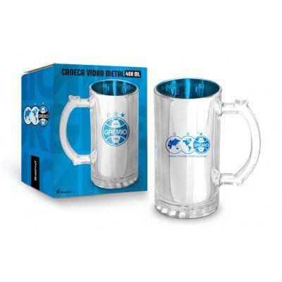 Imagem de Caneca Vidro Metalica Times - Grêmio