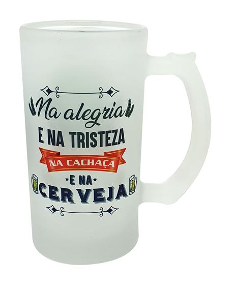 Imagem de Caneca Vidro Na Alegria E Na Tristeza Na Cachaça na Cerveja