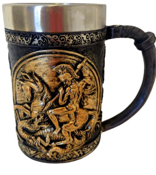 Imagem de Caneca Viking São Jorge De Chopp Cerveja Inox/ Resina 600Ml