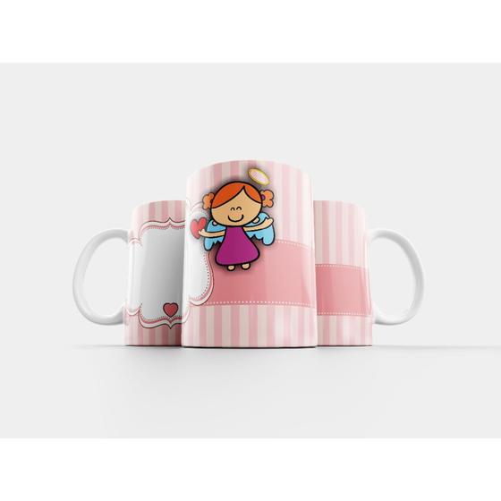 Imagem de Caneca Xícara Batizado Batismo Anjo Personalizada Com Foto Diversos Modelos Porcelana MEGA OFERTA!