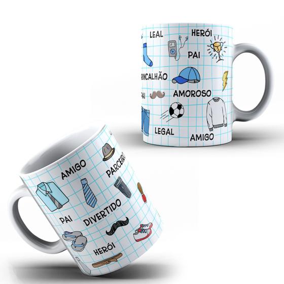 Imagem de Caneca Xícara Dia dos Pais Personalizada Amoroso Herói Leal Amigo Modelo 3 Presente- MEGA OFERTA!