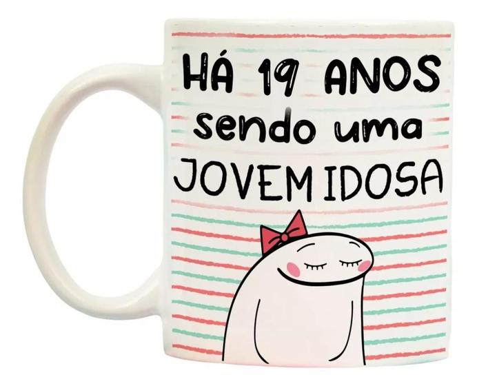 Imagem de Caneca Xícara Frases Divertida Meme Flork Aniversario