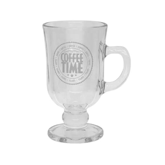 Imagem de Caneca Xícara Irish Coffe Vidro Cappuccino Expresso Café Alça 245ml