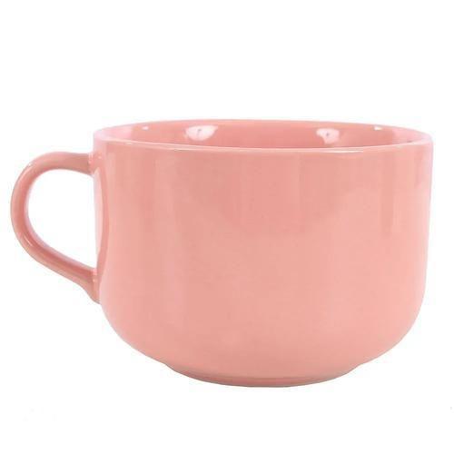 Imagem de Caneca Xícara Jumbo 450Ml Para Sopa Caldo Cereal Cor Rosa