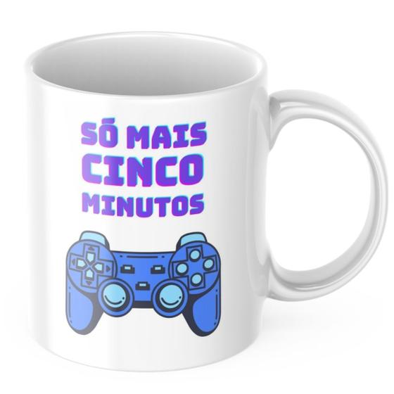 Imagem de Caneca Xicara para Café ou Chá em Porcelana Personalizada - Tema Gamer - Só Mais Cinco Minutos