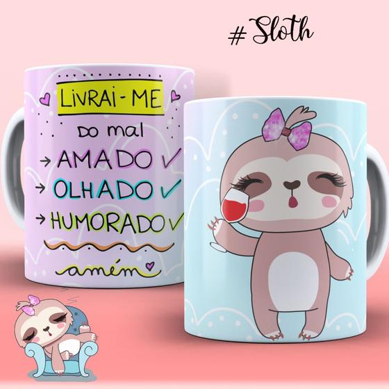 Imagem de Caneca Xícara Personalizada Diverso Modelos Preguiça Preguicinha Motivada Porcelana MEGA OFERTA!