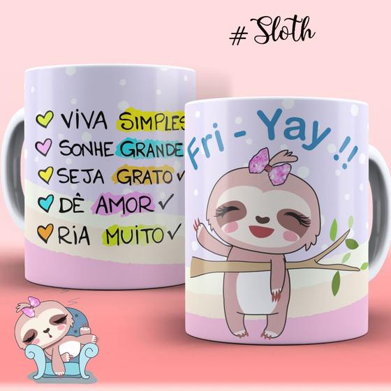 Imagem de Caneca Xícara Personalizada Diverso Modelos Preguiça Preguicinha Motivada Porcelana MEGA OFERTA!