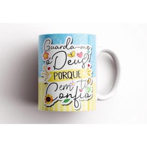 Imagem de Caneca Xícara Porcelana Guarda Me Deus Decoração Gospel