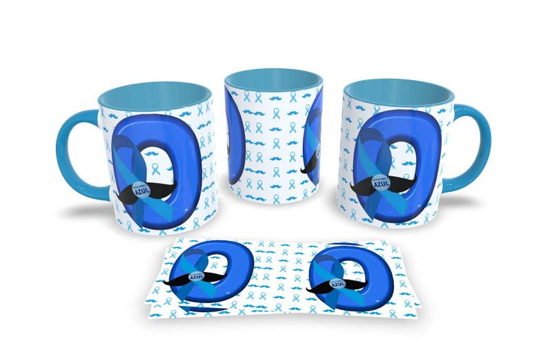 Imagem de Canecas Azul de Porcelana Personalizadas Novembro Azul