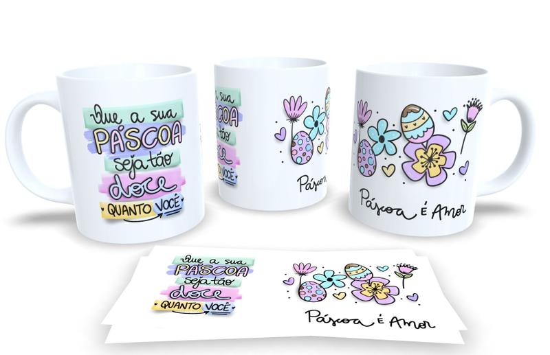 Imagem de Canecas de Porcelana Branca Personalizadas Coleção Pascoa 7