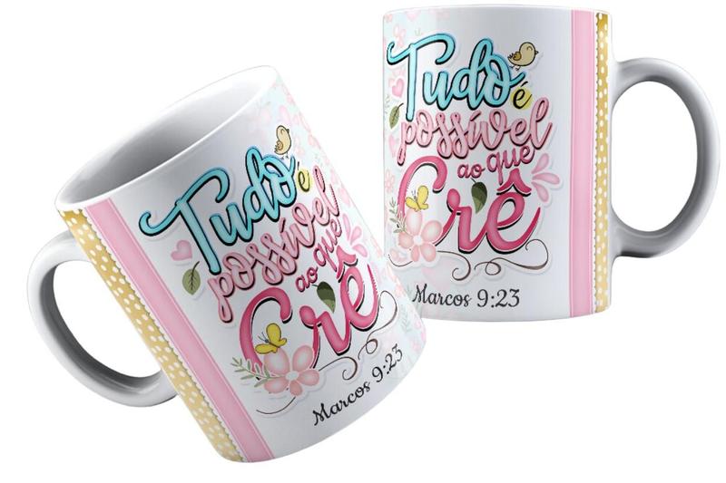 Imagem de Canecas de Porcelana Branca Personalizadas Evangelica Cristã 