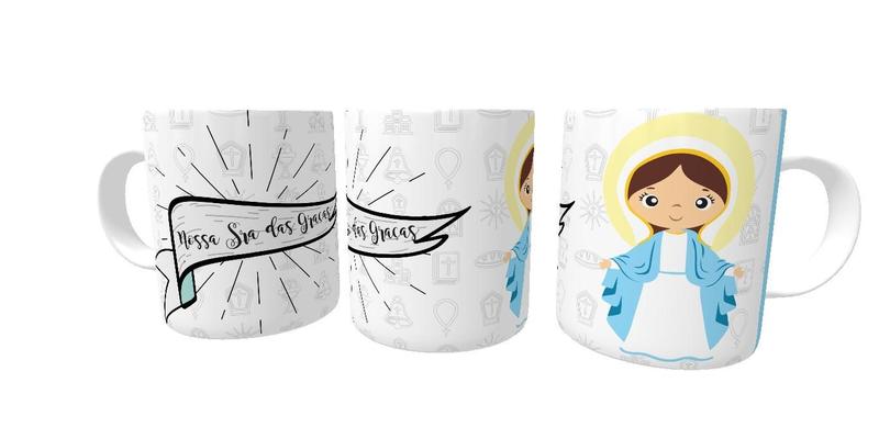 Imagem de Canecas de Porcelana Branca Personalizadas Santos Catolicos