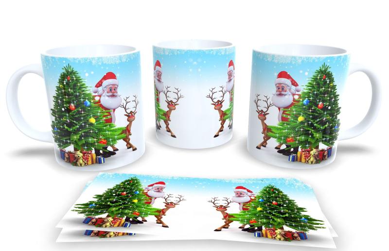 Imagem de Canecas de Porcelana Personalizadas Papai Noel