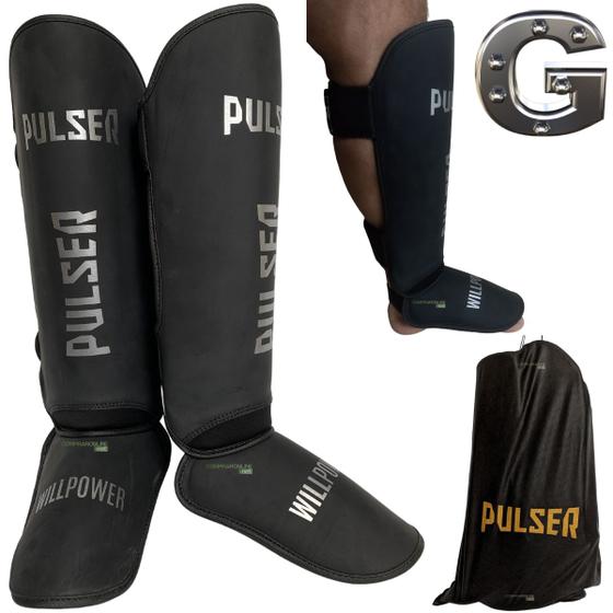 Caneleira Protetor Canela Muay Thai Kickboxing Pulser Will Power Profissional Menor preço em Caneleira Protetor Canela Muay Thai Kickboxing Pulser Will Power Profissional