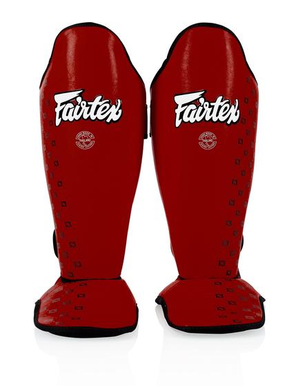 Imagem de Caneleiras Fairtex SP5 Muay Thai - Vermelhas - Para Homens, Mulheres e Crianças