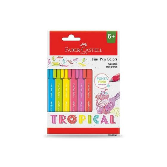 Imagem de Caneta 0.4 fine pen tropical 6 cores faber castell