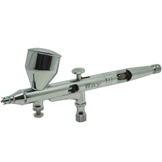 Imagem de Caneta Aerógrafo Aerográfica Pistola Dupla Ação Profissional 0.2 mm Copo 9 ml Importway Iwca-1c