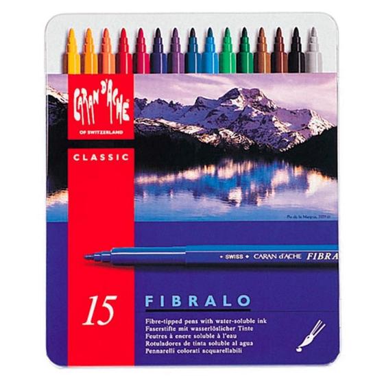 Imagem de Caneta Aquarelável Fibralo Caran D'Ache Com 15 Cores