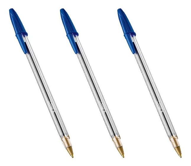 Imagem de Caneta Bic Crista 1.0 Média Azul - Kit 3