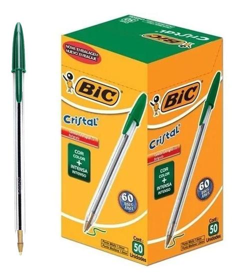 Imagem de Caneta Bic Crista 1.0 Média Verde Kit 50