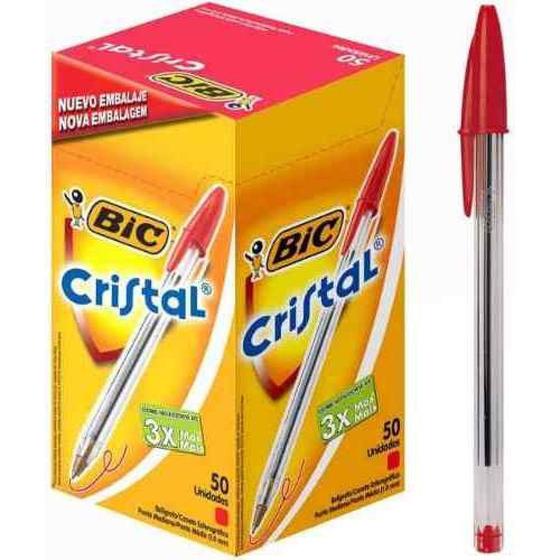 Imagem de Caneta bic cristal tradicional. vermelha cx c/ 50