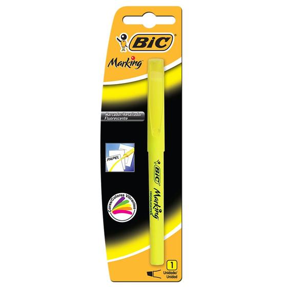 Imagem de Caneta Bic Marca Texto Brite Liner com 4 Cores Amarelo/verde/Laranja/Rosa