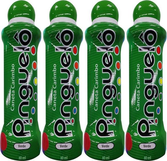 Imagem de Caneta Bolinha Pinguelô 80ml Kit Com 10 - Canetas Verde