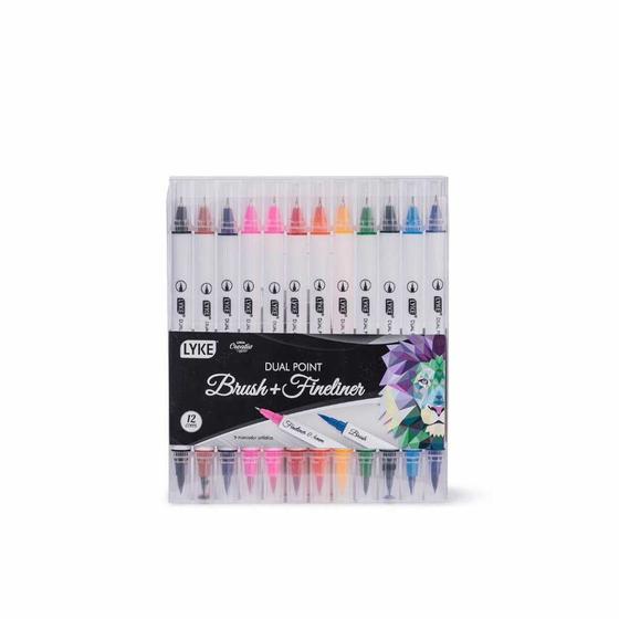 Caneta brush pen dual point 12 cores lyke Menor preço em Caneta brush pen dual point 12 cores lyke