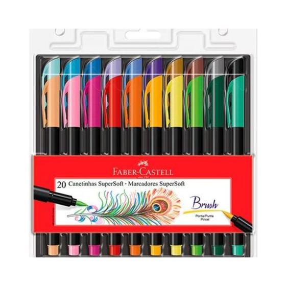 Imagem de Caneta Brush SuperSoft Faber Castell 20 Cores