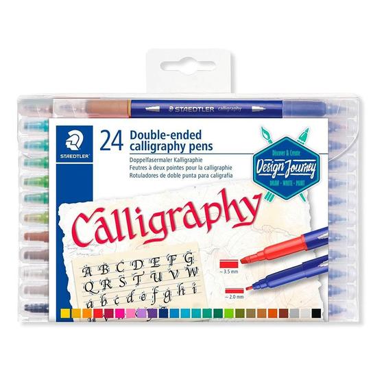 Imagem de Caneta Calligraphy Ponta Dupla Staedtler - 12 cores