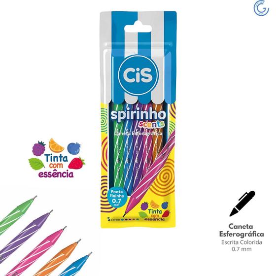 Imagem de Caneta Cis Spirinho Scents 0.7 c/ 5 Cores