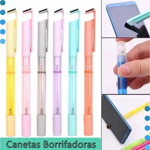 Imagem de Caneta Colorida Perfumada Borrifadora suporte celular 12 uni