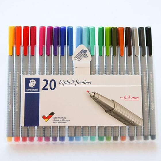 Imagem de Caneta Colorida Triplus Fineliner 20 Cores 0.3mm - Staedtler