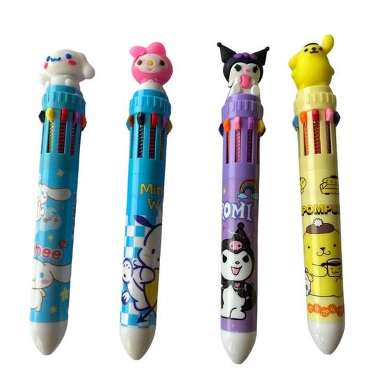 Imagem de Caneta Com 10 Cores Hello Kitty Melody Kuromi Stitch 1UN