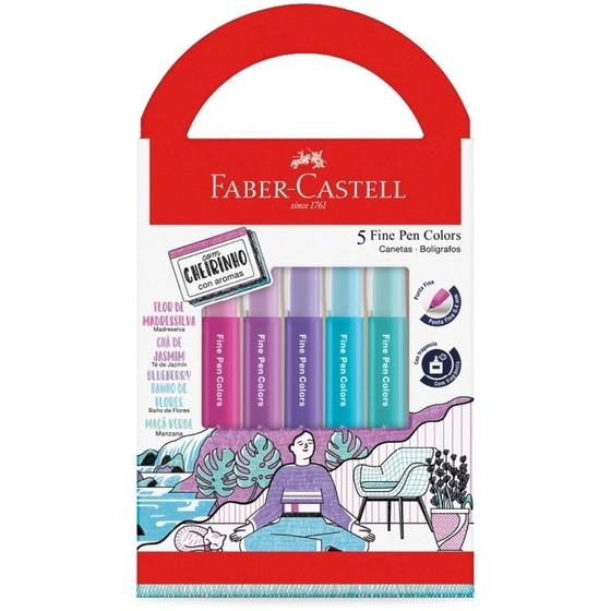 Imagem de Caneta com Ponta Porosa Fine Pen 5 Cores com Cheirinho - Pacote com 6