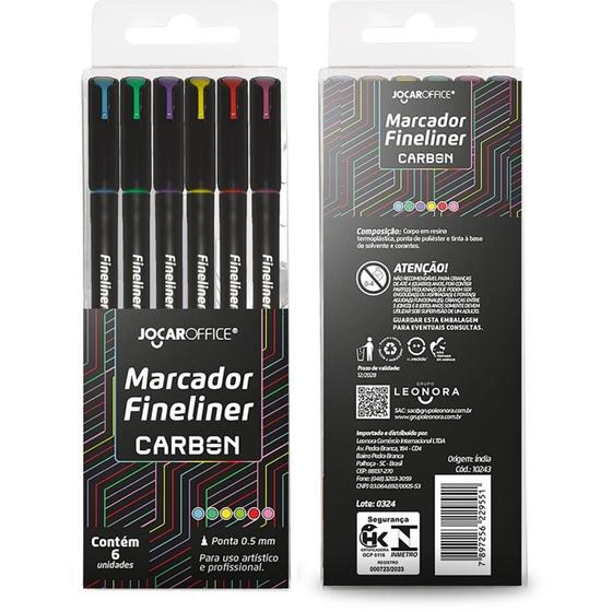 Imagem de Caneta com Ponta Porosa Fineliner 0.5MM Carbon Line Estojo com 6 Cores