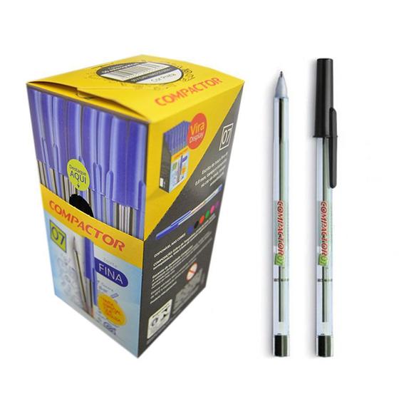 Imagem de Caneta compactor 0.7mm preta cx c/ 50