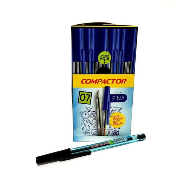 Imagem de Caneta compactor economic ponta fina preta - caixa com 50 un