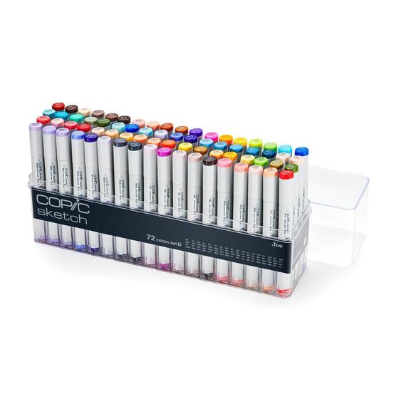 Imagem de  Caneta Copic Marcador Sketch 72 Cores Set D Ponta Dupla 