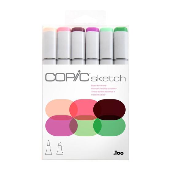 Imagem de  Caneta Copic Sketch 6 Cores Floral  Favorites 1 Ponta Dupla