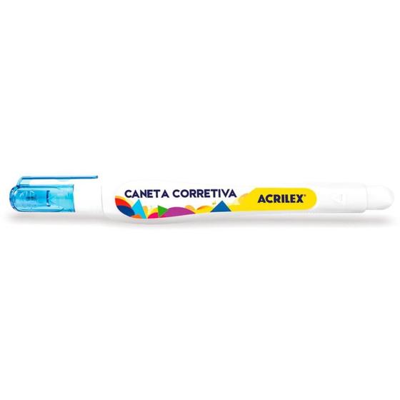 Imagem de Caneta Corretiva Acrilex 5ML Metal Branca CX.C/12