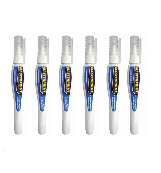 Imagem de Caneta corretiva kit com 06 unidades de 7ml - MASTERPRINT