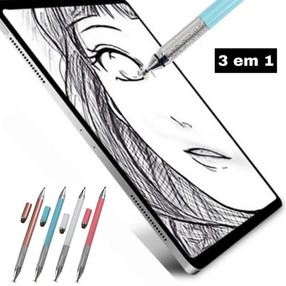 Caneta Digital Celular Tablet iPad Iphone Samsung Desenho 3 Em 1 Menor preço em Caneta Digital Celular Tablet iPad Iphone Samsung Desenho 3 Em 1