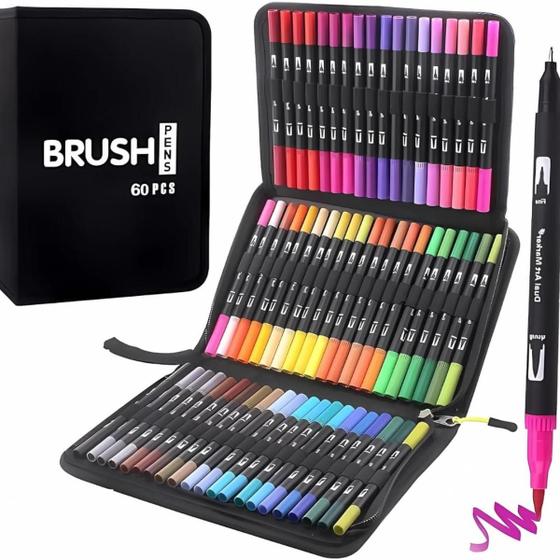 Imagem de Caneta dual brush pens c/60 cores ref c60098