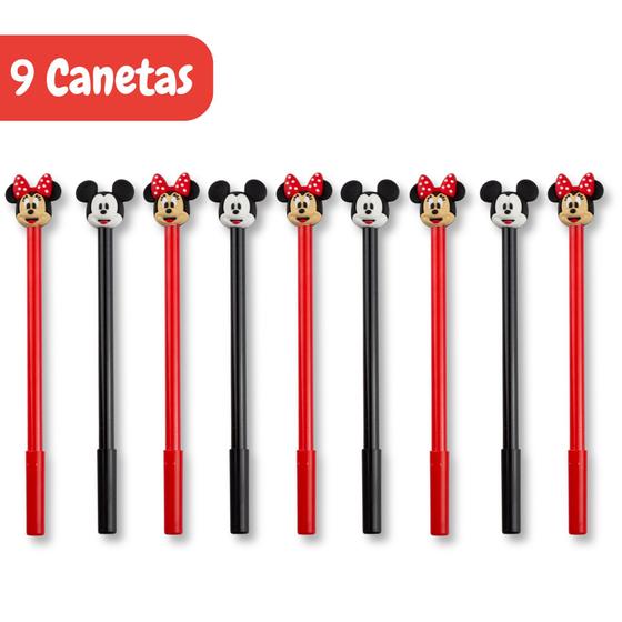 Imagem de Caneta em Gel Mickey e Minnie Papelaria Fofa Aesthetic Kit com 3/6/9/12 Peças Ponta Fina Divertida