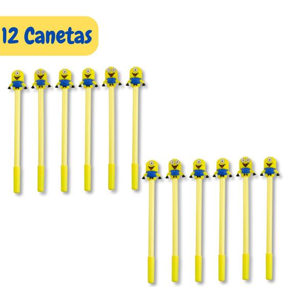 Imagem de Caneta em Gel Minions Papelaria Fofa Kit com 3/6/9 ou 12 Peças Ponta Fina Divertida