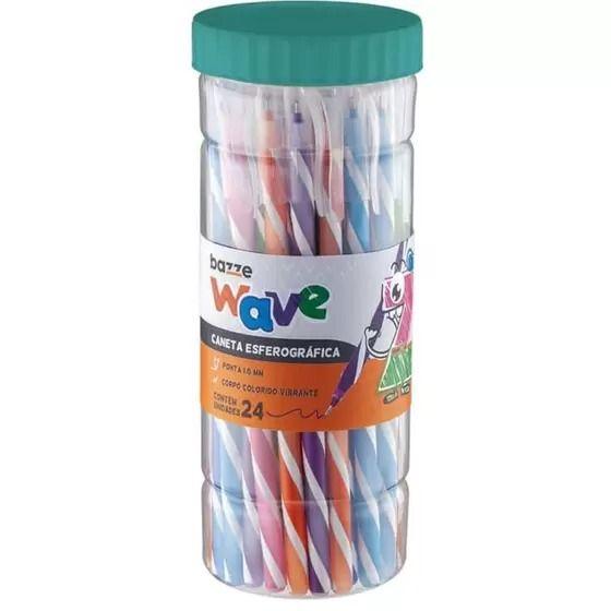 Imagem de Caneta esf bazze wave colorida pt un
