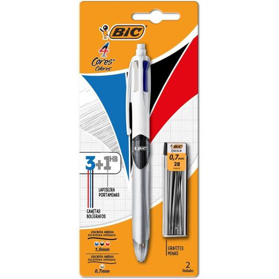 Imagem de Caneta Esferográfica BIC 4 Cores + Lapiseira 0.7MM com Grafite