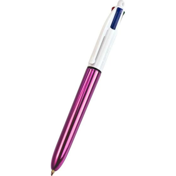 Imagem de Caneta Esferográfica Bic 4 Cores Metallic Corpo Rosa - Bic