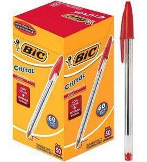 Imagem de Caneta esferográfica bic cristal caixa com 50 unidades